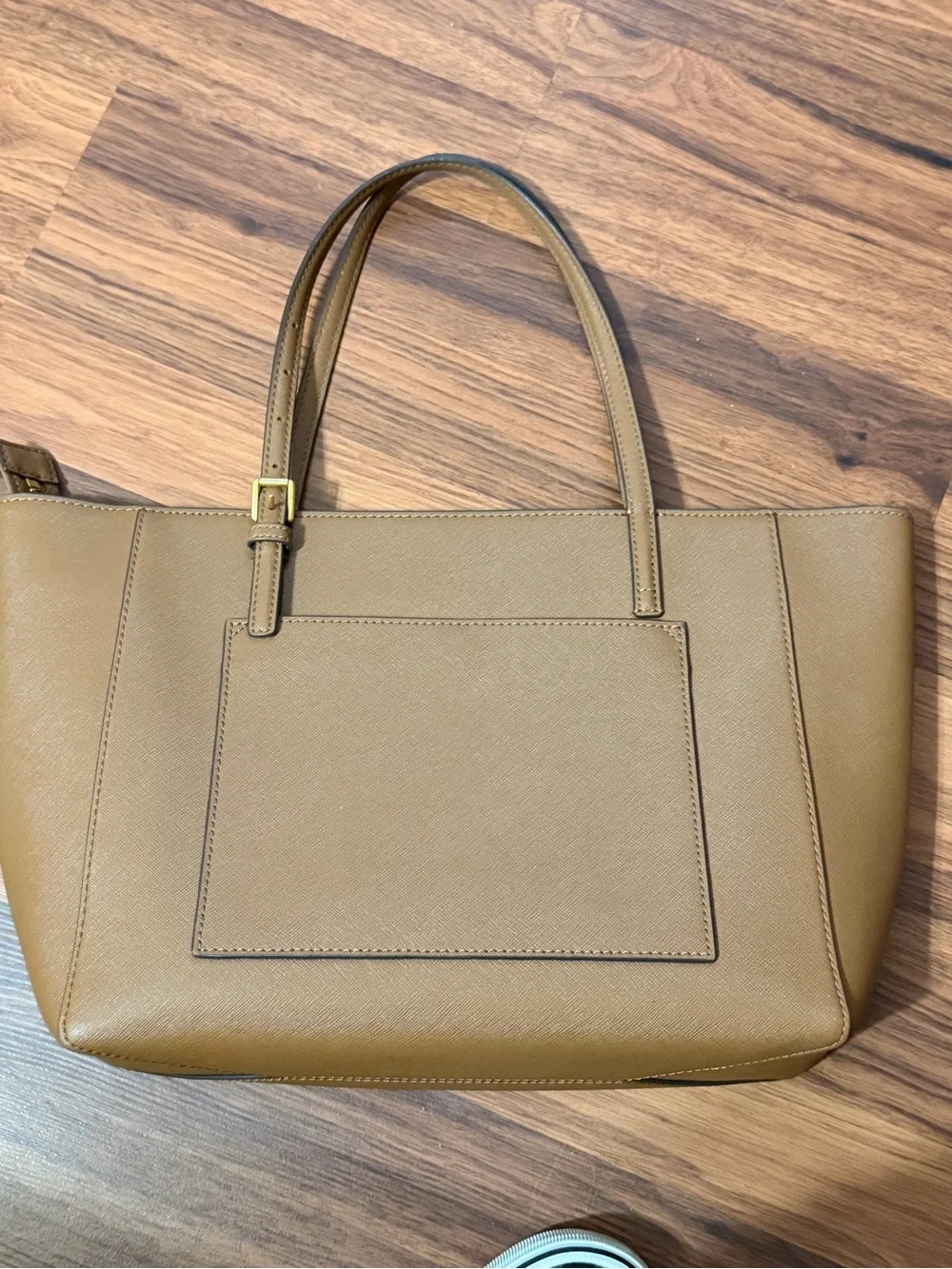 Tory Burch Caramel Leather Tote with Gold Logo